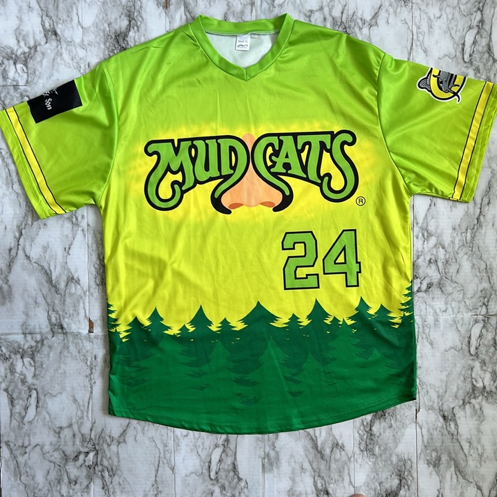 Carolina Mudcats SGA Minor League Baseball MiLB pull on jersey give away size XL